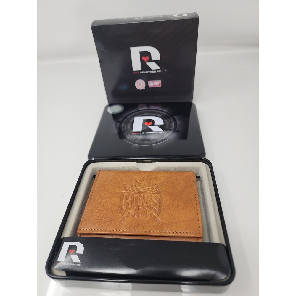 Rico Industries Mens Sacramento Kings Bifold Wallet Brown Leather Casual Size OS